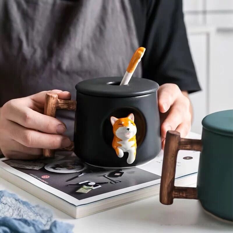 Ceramic Dog Design Mug Set
