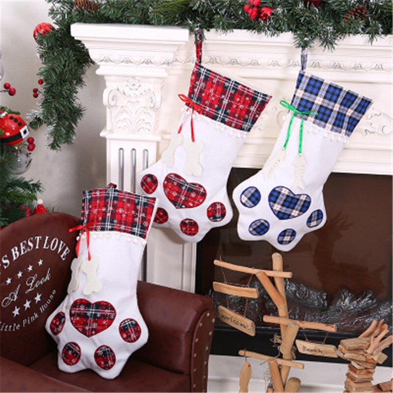 3pcs Christmas Socks Stockings Home Decorations