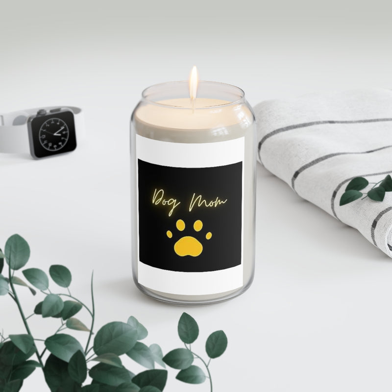 " Dog Mom " Paw Design Scented Candle, 13.75oz Holiday Gift Birthday Comfort Spice, Sea Breeze, Vanilla Bean Scent