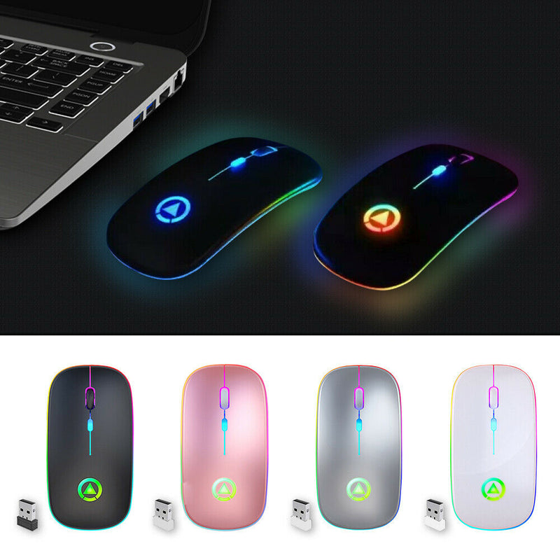 3pcs 2.4GHz RGB Wireless USB Rechargeable Mouse