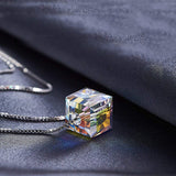 Aurora Borealis Magnificent Cube With Austrian Crystals - 3 Piece Set with Luxe Box ITALY Made