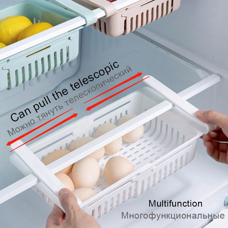 3pcs Shelf Kitchen Organizer helps you organize your fridge space in a way that makes sense.