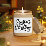 " Season's Greetings " Scented Candles, 9oz Holiday Birthday Gift Comfort Spice, Sea Breeze, Vanilla Bean Scent