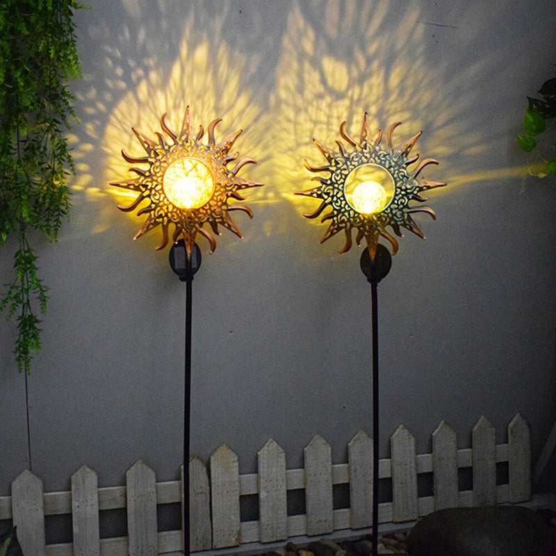 Solar Iron Art Ground Plug Lawn Light Lamp