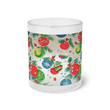 " Colorful Christmas Balls " Design Frosted Glass Mug Birthday Gift Holiday Gifts Coffee Tea Home Decor