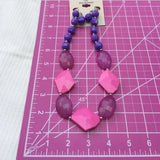 Brand New Pretty Pink Purple Necklace Earrings Set. Women's Fashion Jewelry