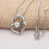 " I Love You With All My Heart "  Elements Necklace in 18K White Gold Plating