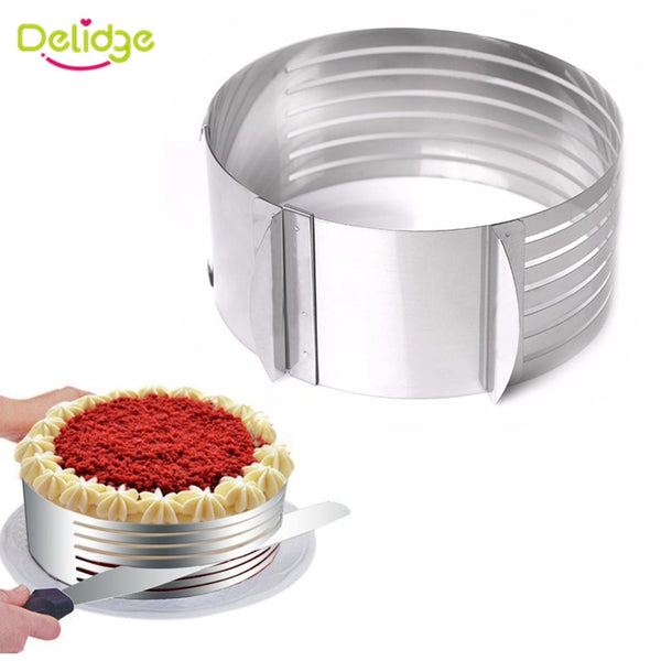 3pcs 16-20cm Stainless Steel Adjustable Retractable Circular Cake Layered Slicer Cutter