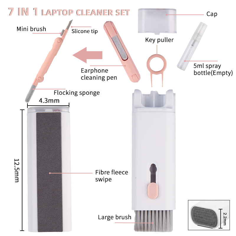 3pcs 7-in-1 Computer Keyboard Cleaner High- Density Brush Kit