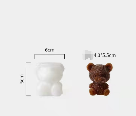 Cute Teddy Bear Food Grade Silicone Mold Ice Cube Maker