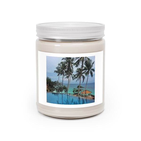 " Beautiful Scenery " Design Scented Candles, 9oz Holiday Gift Birthday Gift Comfort Spice Scent, Sea Breeze Scent, Vanilla Bean Scent Home Decor