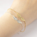 Stainless Steel Angel Wings Bracelets For Women bijoux Vintage Gothic BFF Bracelet Female Gold Color Pulsera Mujer Jewelry