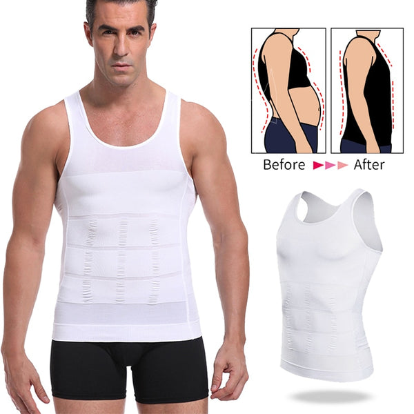 Men Body Shaper Tight Skinny Tummy Waist Trainer Posture Shirt Elastic Abdomen Tank Top Shape Vests Slimming Boobs Gym Vest