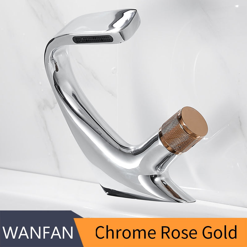 Basin Faucets Matte Black Modern Bathroom Mixer Tap Brass Washbasin Faucet Single Handle Single Hole Elegant Crane