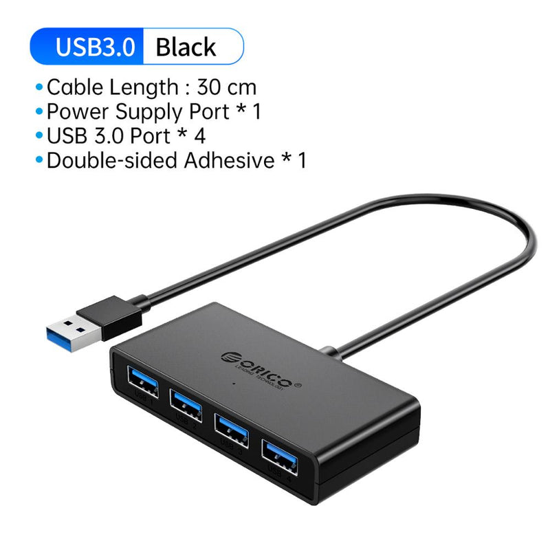 USB HUB 4 Port USB 3.0 Splitter With Micro USB Power Port Multiple High Speed OTG Adapter for Computer Laptop Accessories