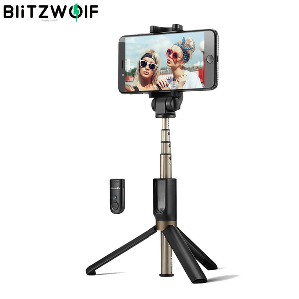 BlitzWolf BW-BS3 bluetooth-compatible Selfie Stick Tripod Remote Control Flexible Selfie Stick Stabilizer phone