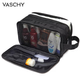 VASCHY Waterproof Toiletry Bag Men Women Travel Hanging Organizer Cosmetic Pouch Three Compartments Dopp Kit