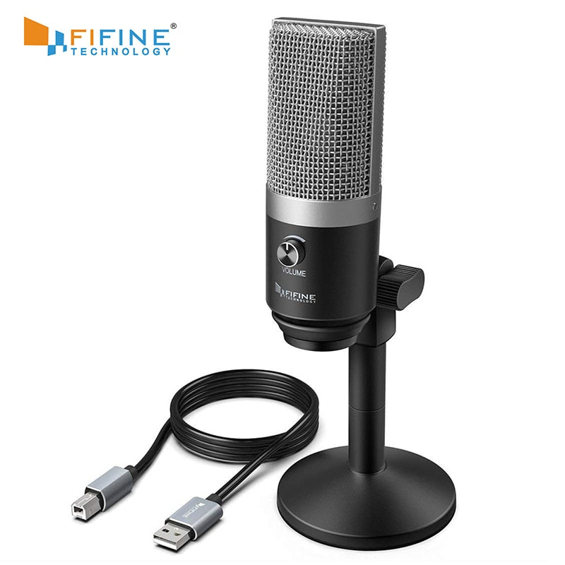 FIFINE USB Microphone for laptop and Computers for Recording Streaming Voice overs Podcasting for Audio & Video K670