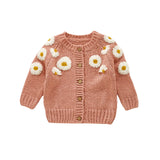0-24M Newborn Infant Baby Girl Casual Cute Sweaters Long Sleeve O-Neck Floral Printed Knitting Top 2Colors