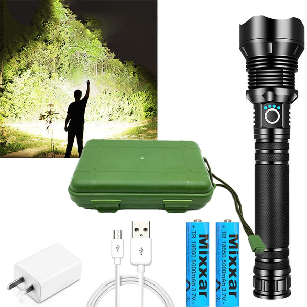 350000cd XPH90 70 50 LED Powerful Rechargeable Tactical Handled EDC Flashlight cob Bike Camping Underwater Search Portable Light