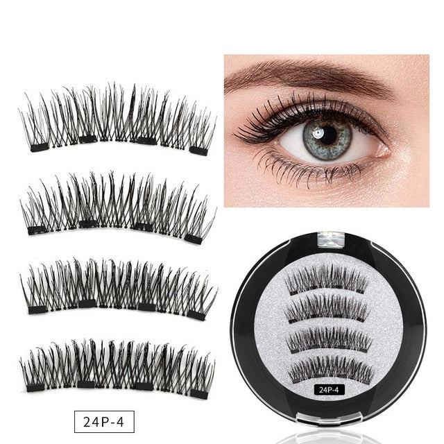 1 pair of 3/4/5 magnet eyelashes Quantum false eyelashes, reusable eyelashes, natural curling false eyelashes