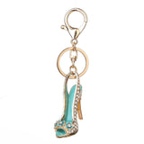 High Heel Shoe Keychain Rhinestone Crystal Purse Car Key Chain Bag Decorative Alloy Keyring