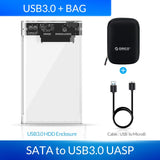 ORICO Transparent HDD Case SATA to USB 3.0 Hard Drive Case External 2.5 & 39 HDD Enclosure for HDD SSD Disk Case Box Support UASP