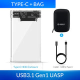 ORICO Transparent HDD Case SATA to USB 3.0 Hard Drive Case External 2.5 & 39 HDD Enclosure for HDD SSD Disk Case Box Support UASP