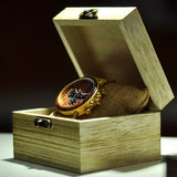 BOBO BIRD Gold Watch Men Luxury Brand Wooden Wristwatches Male Date Display Stop Watches