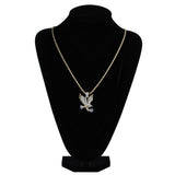 TOPGRILLZ Hip Hop Gold Color Plated Copper Iced Out Micro Paved CZ Eagle Pendant Necklace Men Charm Jewelry Three Style Chains