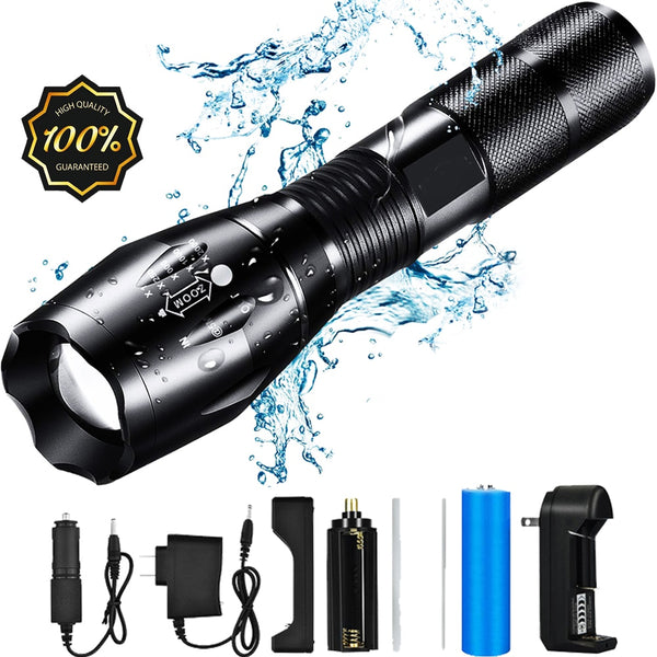 ZK20 8000LM Powerful Waterproof LED Flashlight Portable LED Camping Lamp Torch Lights Self Defense Tactical Flashlight
