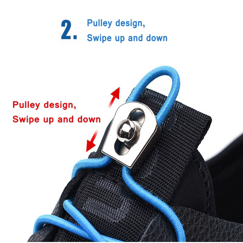 3 Pairs New Elastic Shoelaces No Tie Shoe Laces Round Kids Adult Quick Locking Shoelace Outdoor Leisure Sneakers Lazy Lace