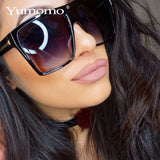 YUMOMO Vintage Sunglasses Women Brand Designer Oversized Sun Glasses Shades Large Black Lens Glasses UV400 Fashion Eyewear