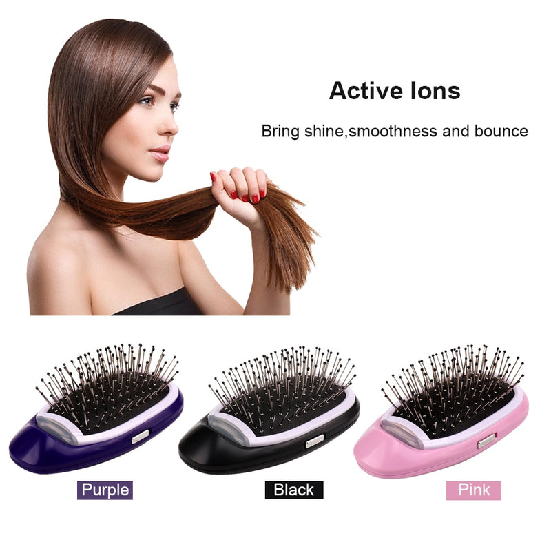 Anti Frizz Brush Magic Electric Ionic Hair Brush Head Massage Scalp Comb Anti Static Smooth Portable Negative Ion Hair Styler