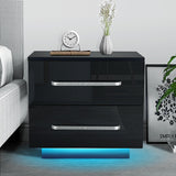 Multifunction RGB LED Nightstands Cabinet Storage Bedside Table Night Table Bedroom Nightstand Home Furniture for Night Lighting