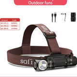 SP40 Headlamp LED EDC 18650 Rechargeable Head Lamp 1200lm Bright Outdoor Fishing Torch with Magnet Tail Cap