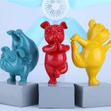 Lovely Yoga French Bulldog Statue Resin Figurines Nordic Creative Cartoon Animals Sculpture Children Room Decor Crafts