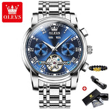 OLEVS Original Watch For Men Automatic Mechanical Watch Top Brand Luxury Tourbillon Wristwatch Classic Male Black Watches  6607
