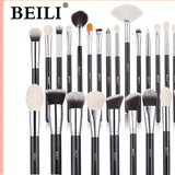 BEILI Goat Makeup Brush Set Eyeshadow Makeup Brushes Professional Foundation Blending Eyebrow Fan Blush