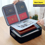 Large Capacity Multi-Layer Document Tickets Storage Bag Certificate File Organizer Case Home Travel Passport Briefcase