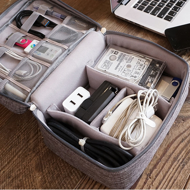Portable Digital Storage Bags Earphones USB Gadgets Cables Wires Charger Power Battery Zipper Bag Cosmetics Organizer Box