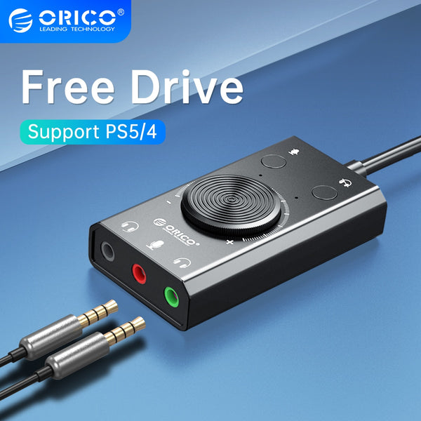 External USB Sound Card Stereo Mic Speaker Headset Audio Jack 3.5mm Cable Adapter Mute Switch Volume Adjustment Free Drive