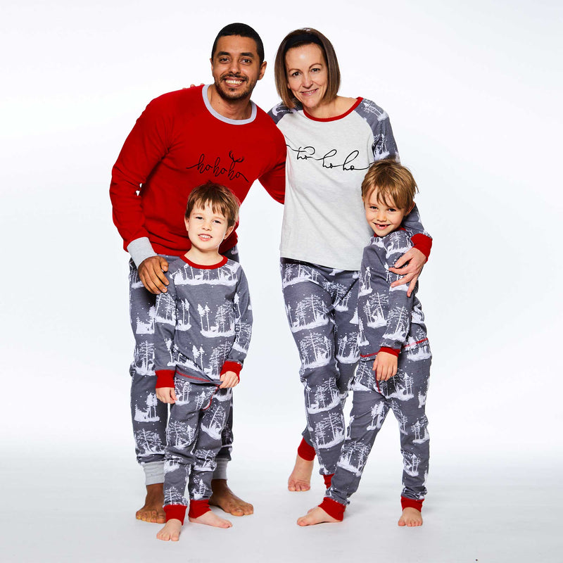 Organic Cotton Christmas Family Two Piece Printed Pajama Set For Dad