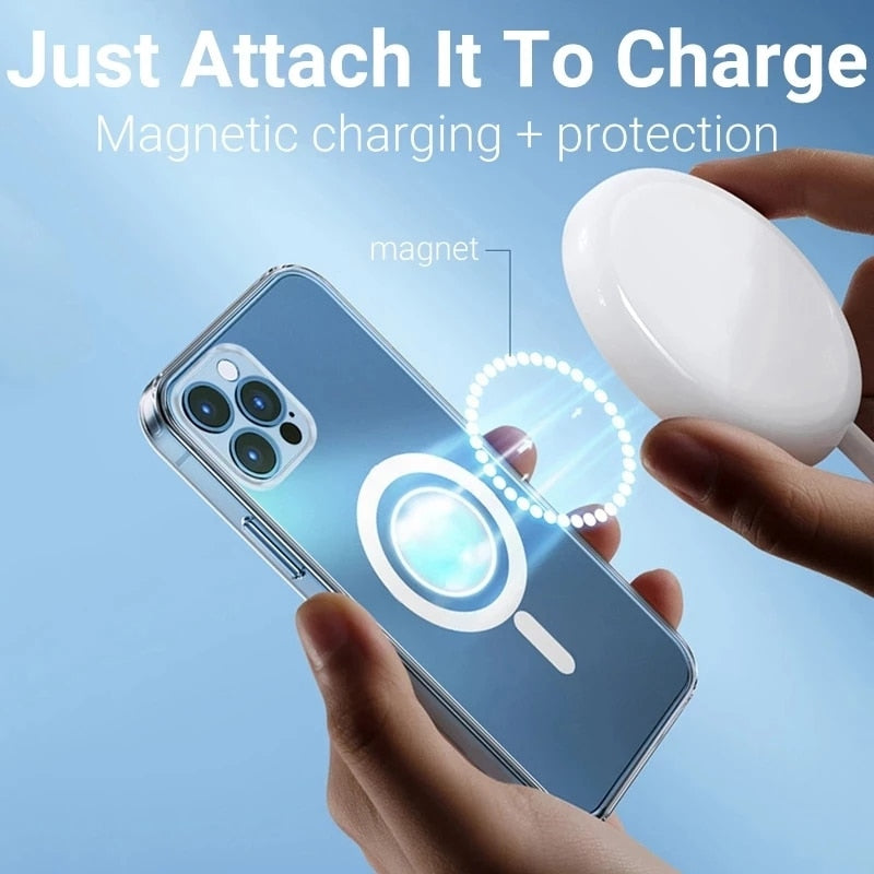 3pcs The Transparent For Magsafe Magnetic Wireless Charging Case