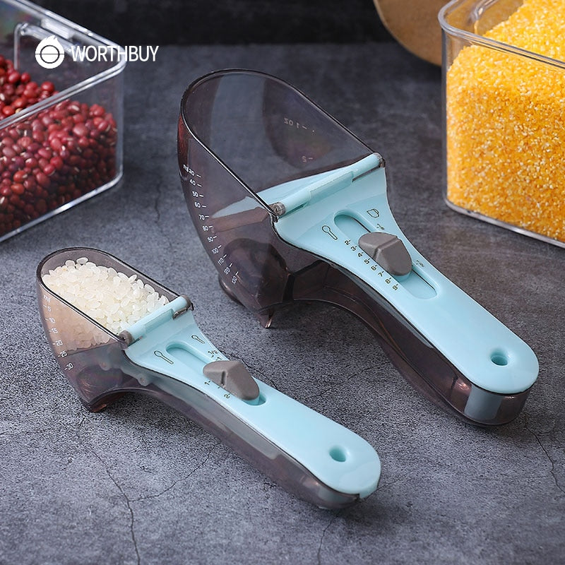 Creative Adjustable Measuring Spoons With Scale Baking Cooking Kitchen Tools