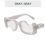 3pcs Off Notch Hole Design Hip Hop Sun Glasses Women's Fashion Accessories