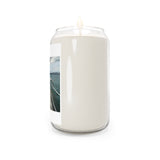 " Water Scenery " Design Scented Candle, 13.75oz Holiday Gift Birthday Gift Comfort Spice Scent, Sea Breeze Scent, Vanilla Bean Scent Home Decor
