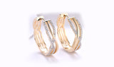14K Gold Plating White Elements Twisted Abstract Clip On Earrings