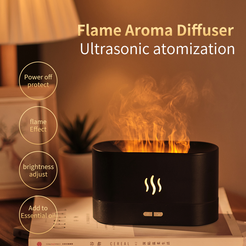 50% OFF 180 ML Simulation Flame Mist Humidifier Aroma Home and Living