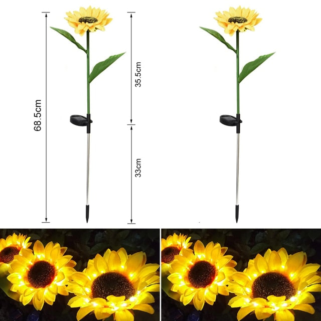 Solar Powered Sunflower LED Light